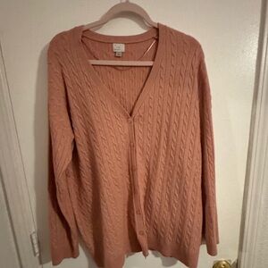 Women's Soft Pink Cable Cardigan